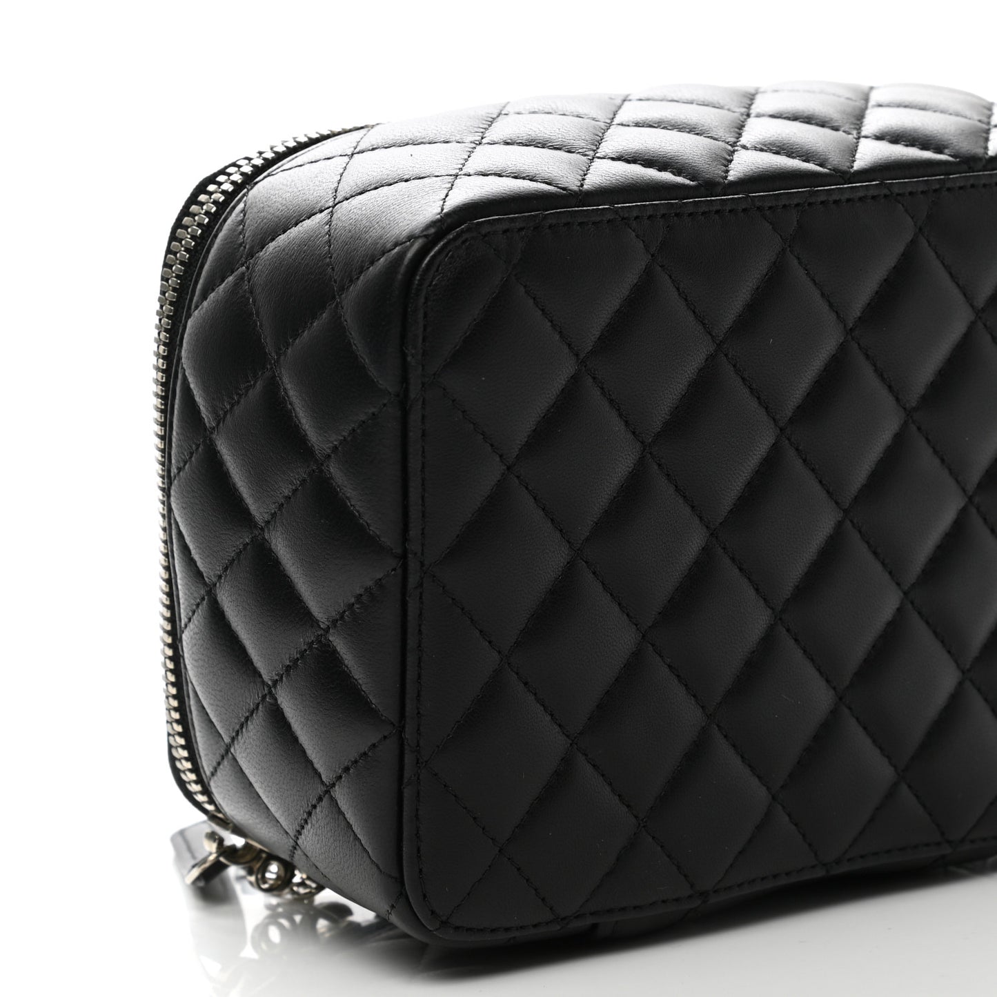 Lambskin Quilted Jewelry Case Black
