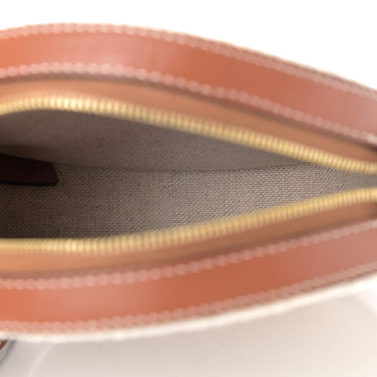 Celine Calfskin Plein Soleil Textile Round Purse On Strap Blue Tan 4 of 4
