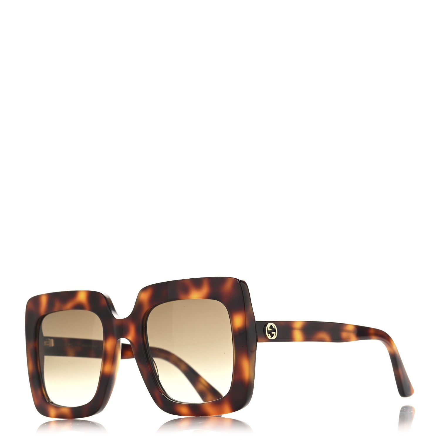 Gucci Acetate Oversize Sunglasses GG0328S Havana Brown 1 of 7