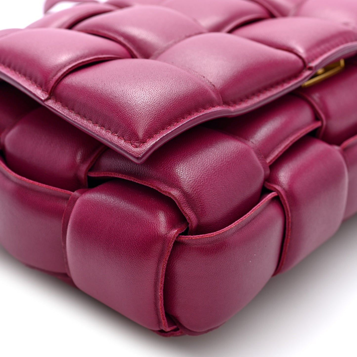 Nappa Maxi Intreccio Padded Cassette Crossbody Bag Cinnabar