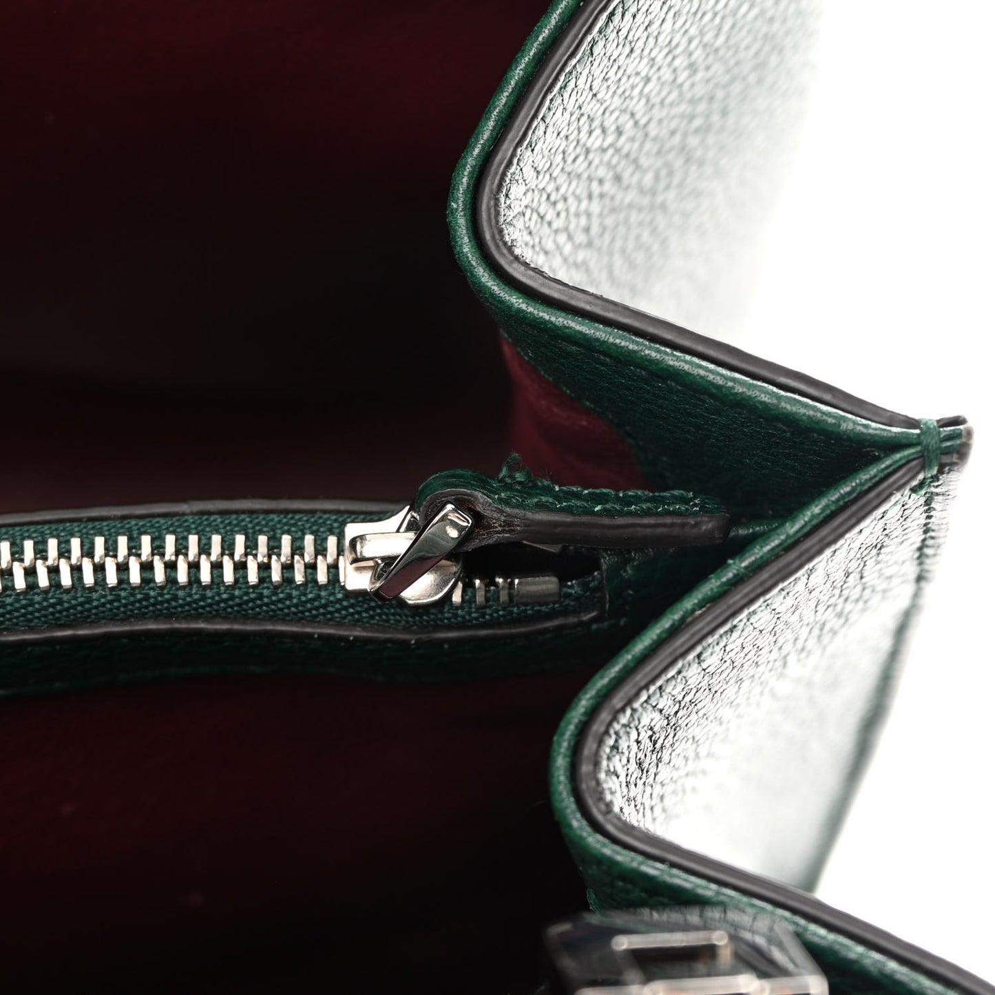 Grainy Calfskin Small Zumi Top Handle Bag Vintage Green