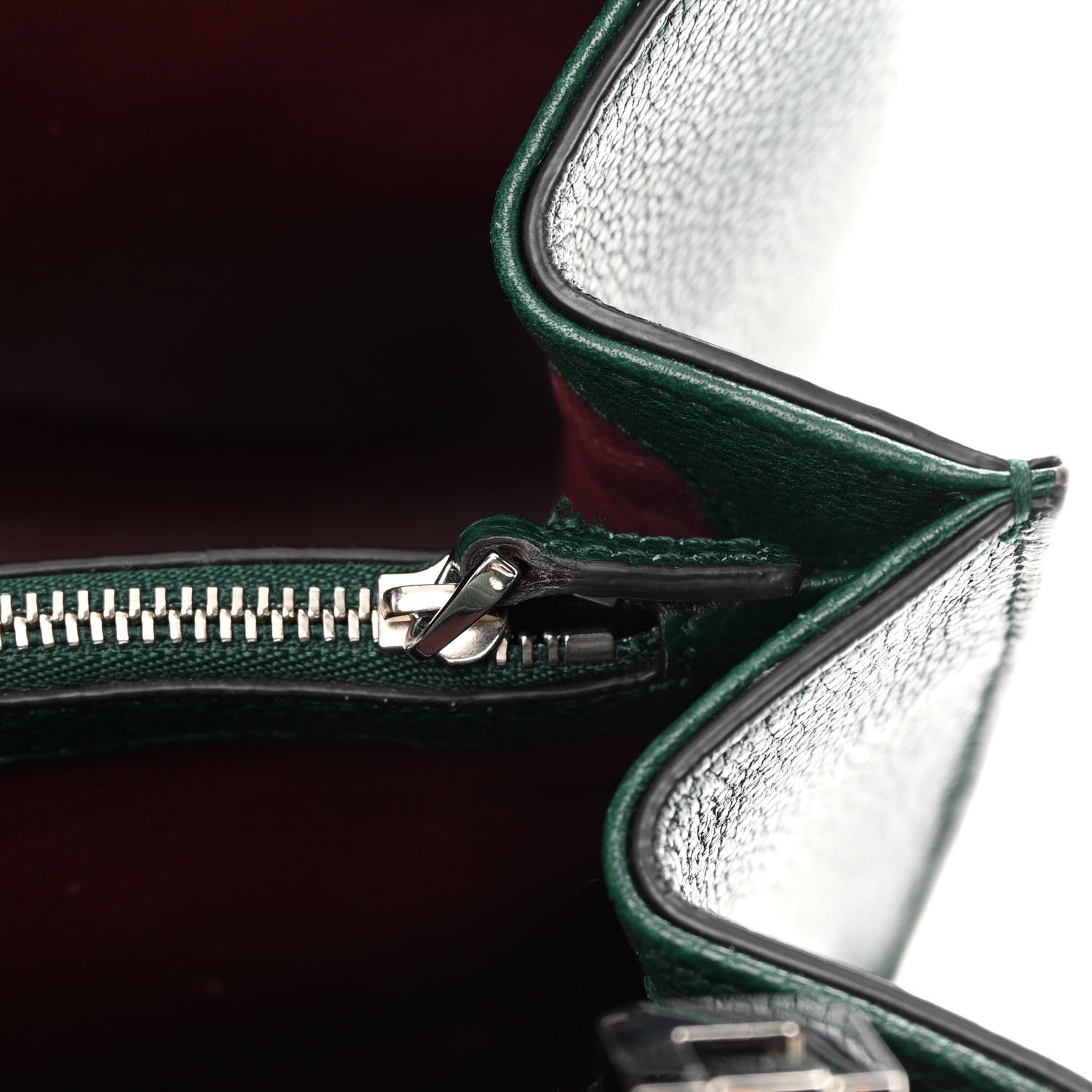 Gucci Grainy Calfskin Small Zumi Top Handle Bag Vintage Green 14 of 22