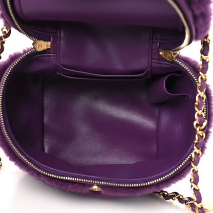 Chanel Shearling Lambskin Quilted Small Vanity Case Purple 6 of 11