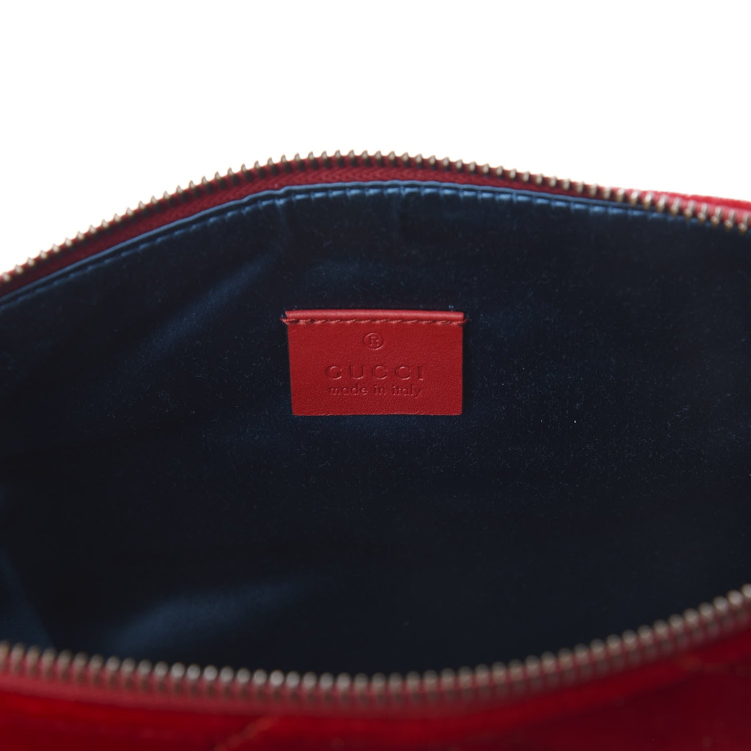 Gucci Velvet Matelasse GG Marmont Zip Pouch Hibiscus Red 8 of 10