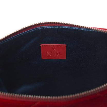 Gucci Velvet Matelasse GG Marmont Zip Pouch Hibiscus Red 8 of 10