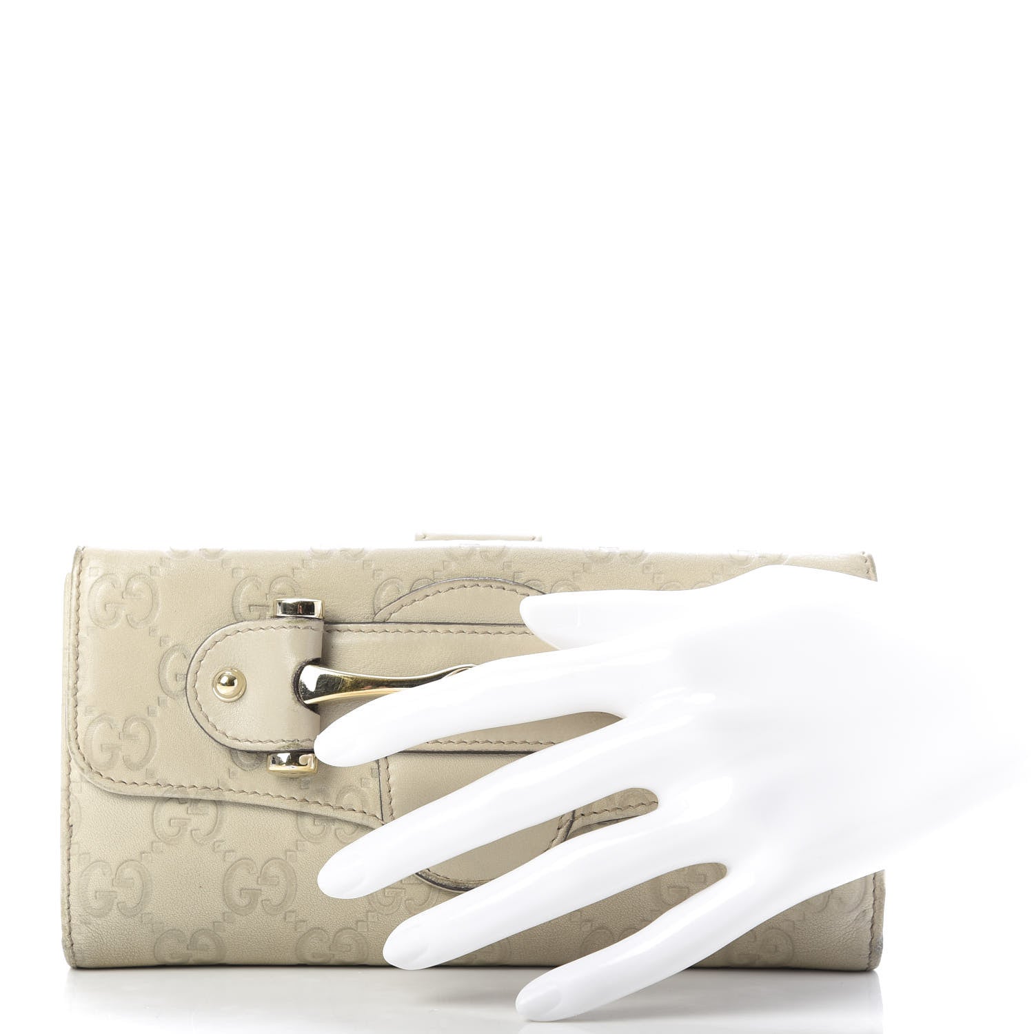 Gucci Guccissima Horsebit Continental Wallet Ivory 2 of 9