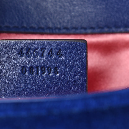 Gucci Velvet Matelasse Mini GG Marmont Shoulder Bag Cobalt Blue 7 of 16