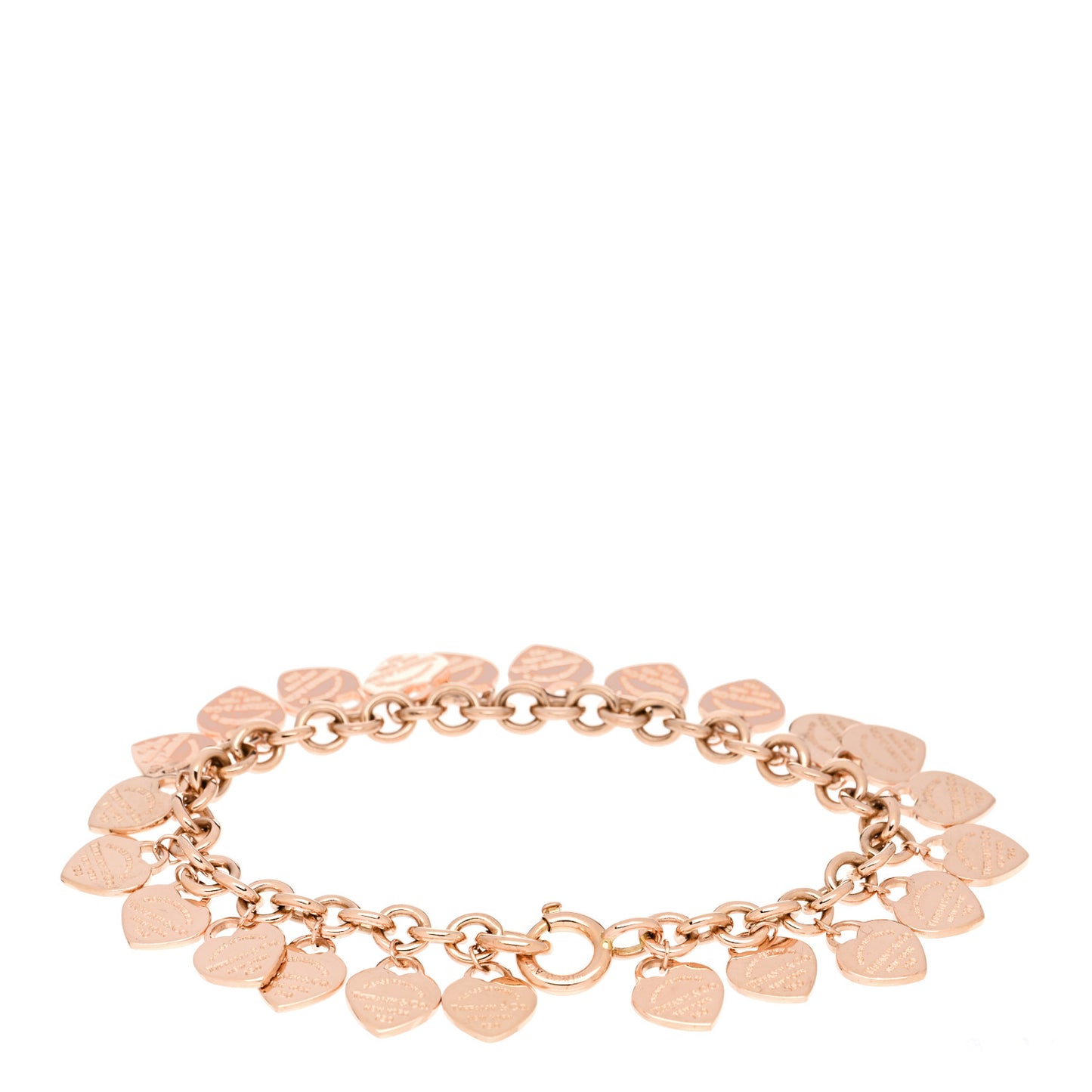 18K Rose Gold Mini Return to Tiffany Multi Heart Tag Charm Bracelet