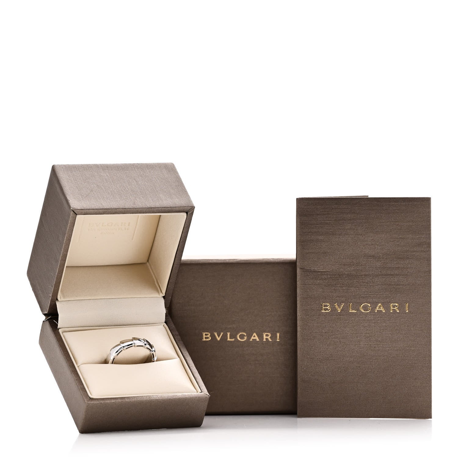 Bulgari 18K White Gold Serpenti Viper Thick Wedding Band Ring 57 8 6 of 6