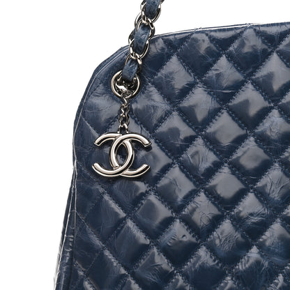 Chanel Aged Calfskin Large Just Mademoiselle Bowling Bag Blue 9 of 13