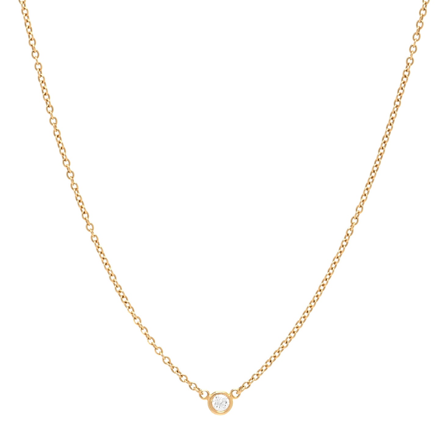 18K Yellow Gold Diamond .05ct Elsa Peretti Diamonds by the Yard Pendant Necklace