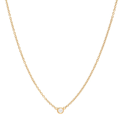Tiffany 18K Yellow Gold Diamond .05ct Elsa Peretti Diamonds by the Yard Pendant Necklace 1 of 5
