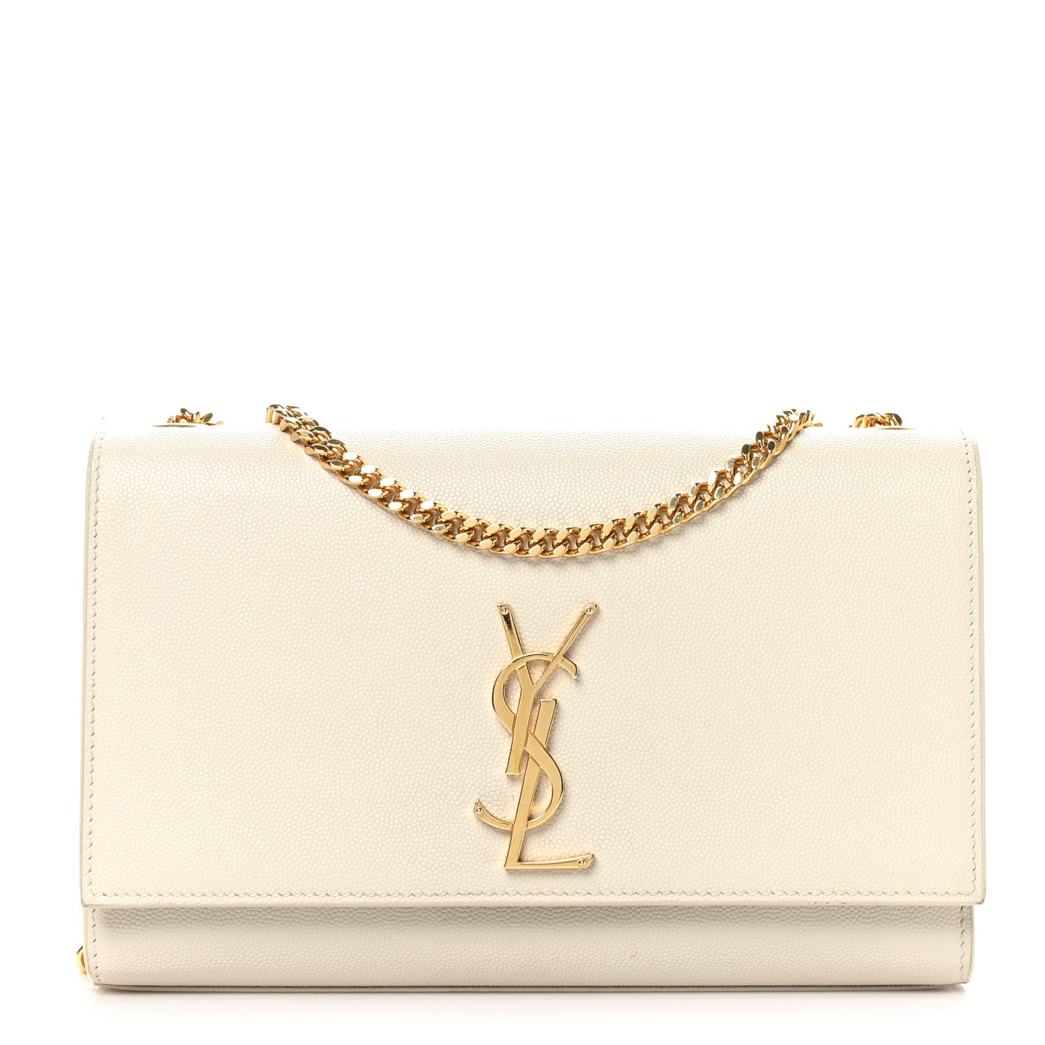 Saint Laurent Grain De Poudre Medium Classic Monogram Kate Satchel Crema Soft 1 of 10