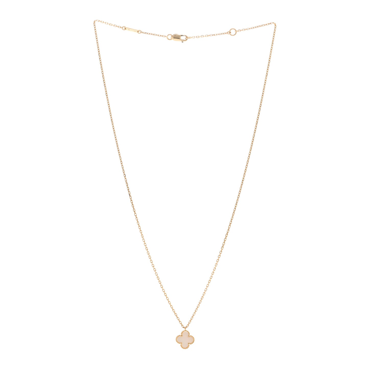 18K Yellow Gold Mother of Pearl Sweet Alhambra Pendant Necklace