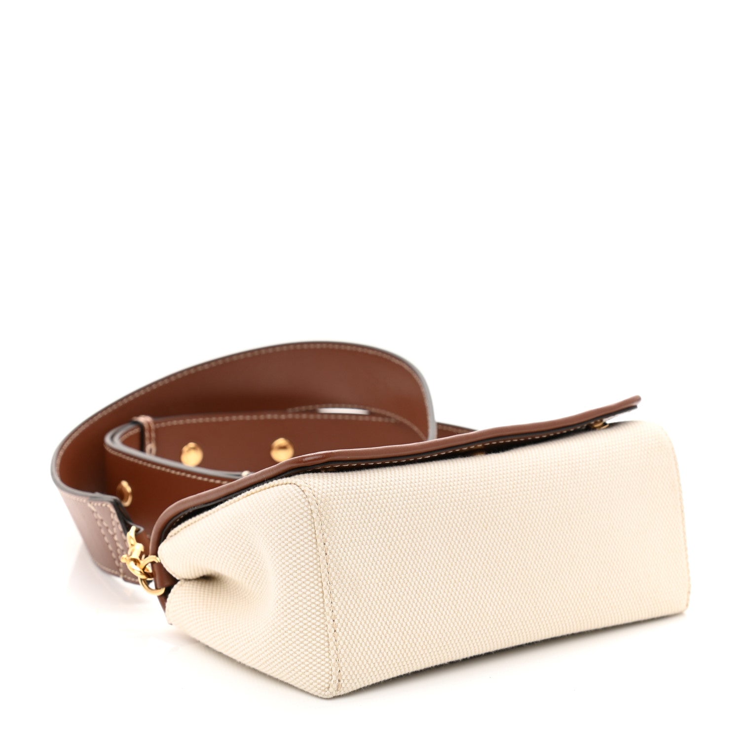 Burberry Cotton Canvas Horseferry Print Small Crossbody Bag White Tan 4 of 9
