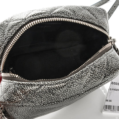 Saint Laurent Metallic Grain De Poudre Y Quilted Monogram Mini Loulou Camera Bag Gun Metal 6 of 7