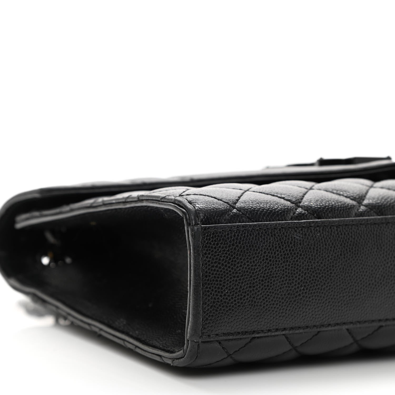 Saint Laurent Grain De Poudre Textured Mixed Matelasse Triquilt Medium Monogram Satchel Black 10 of 13