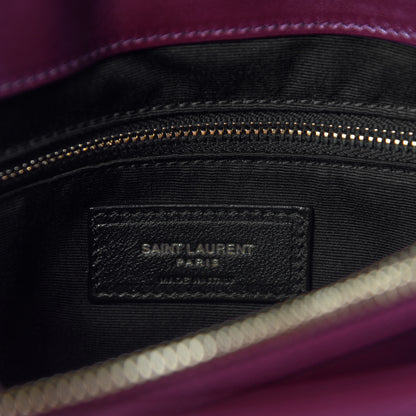Saint Laurent Calfskin Y Quilted Monogram Medium Loulou Chain Satchel Rouge Legion 7 of 10