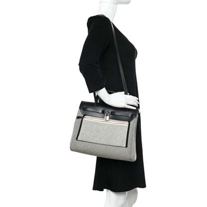 Hermes Vache Hunter Criss Viking Herbag Zip Retourne 31 PM Ecru Black 2 of 13