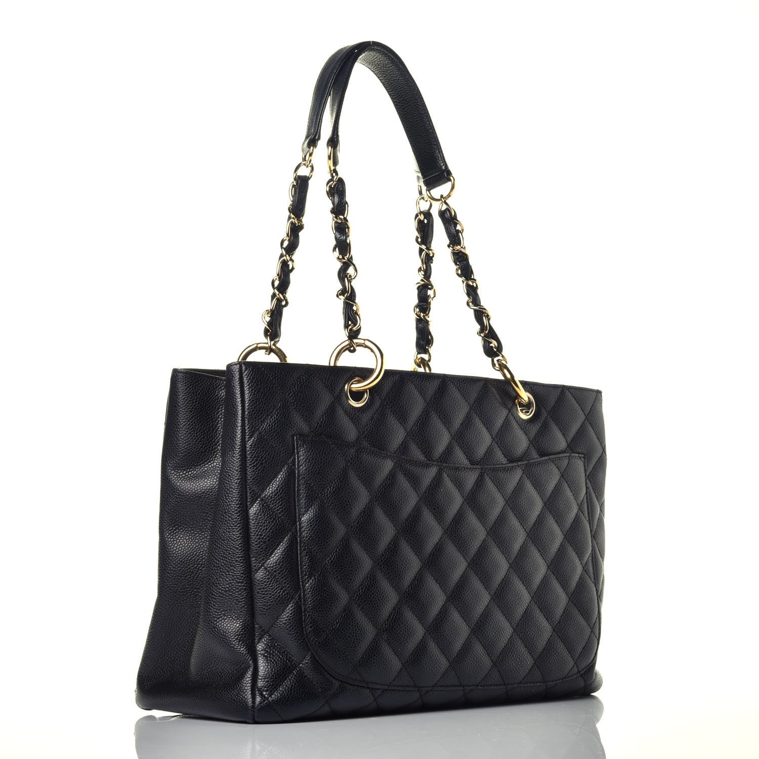 Chanel Caviar Quilted Grand Shopping Tote GST Black 3 of 9