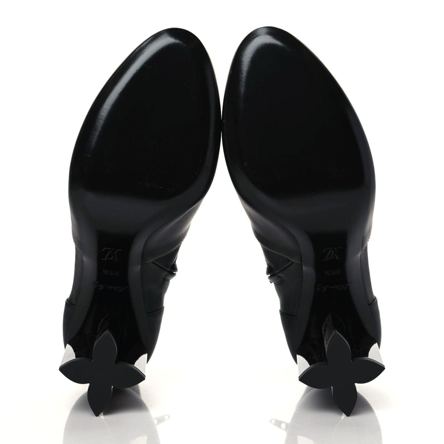 Calfskin Silhouette Ankle Boots 39.5 Black