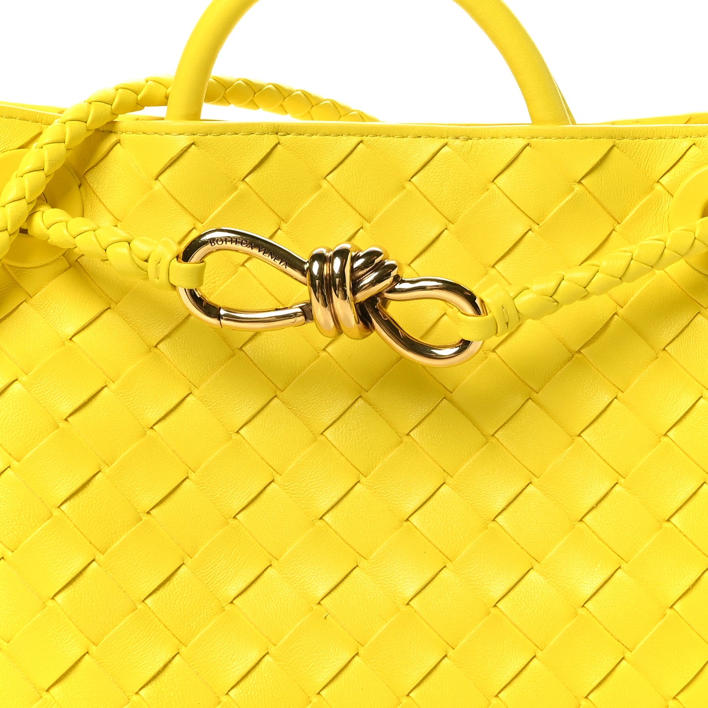 Nappa Intrecciato Small Andiamo Shoulder Bag Sulfur