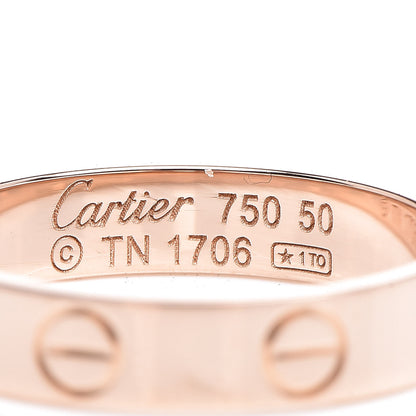 Cartier 18K Pink Gold 3.5mm LOVE Wedding Band Ring 50 5.25 4 of 5