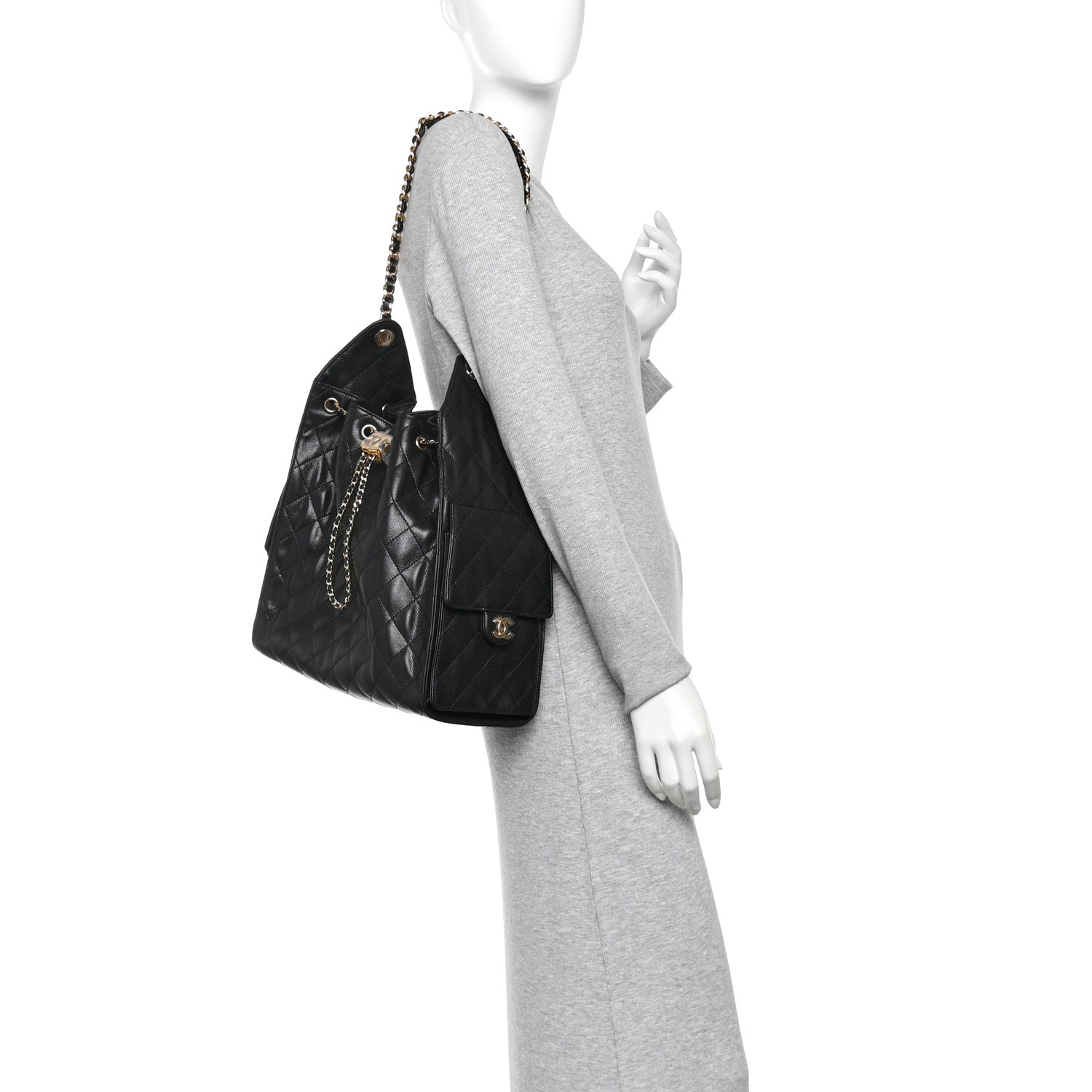 Chanel Caviar Quilted Medium Chanel 25 Handbag Black 2 of 12