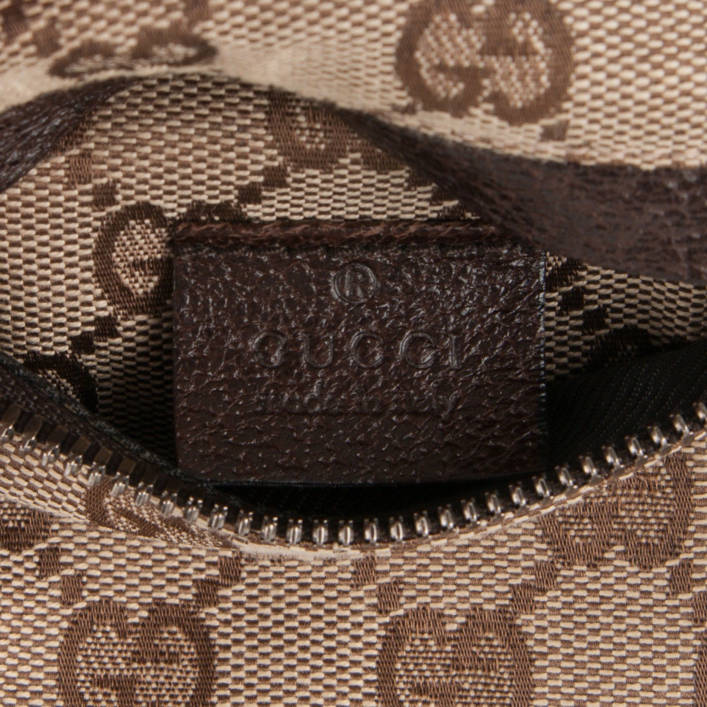 GG Monogram Double Pocket Belt Bag Dark Brown