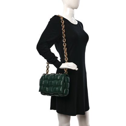 Bottega Veneta Lambskin Maxi Intreccio Padded Chain Cassette Crossbody Bag Raintree 2 of 9