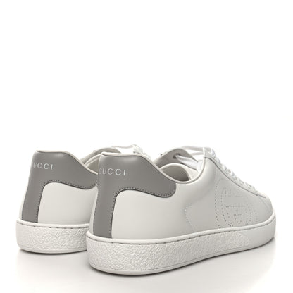 Gucci Calfskin Interlocking G Perforated Mens Ace Sneakers 11 White Grey Sky 4 of 9