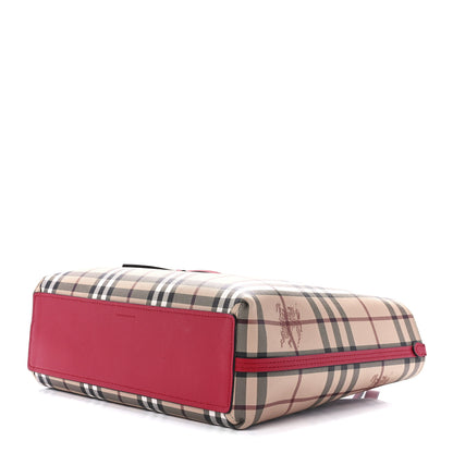 Burberry Haymarket Check Small Reversible Tote Poppy Red 16 of 20