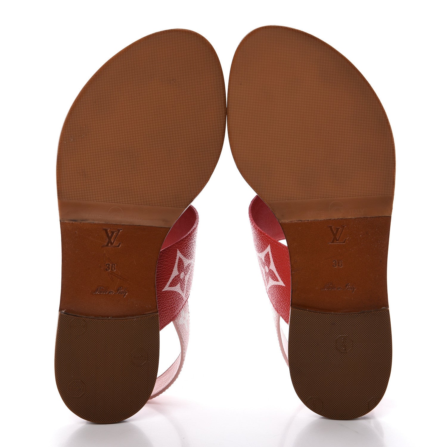 Louis Vuitton Monogram Giant Sandals 38 Rouge 5 of 10