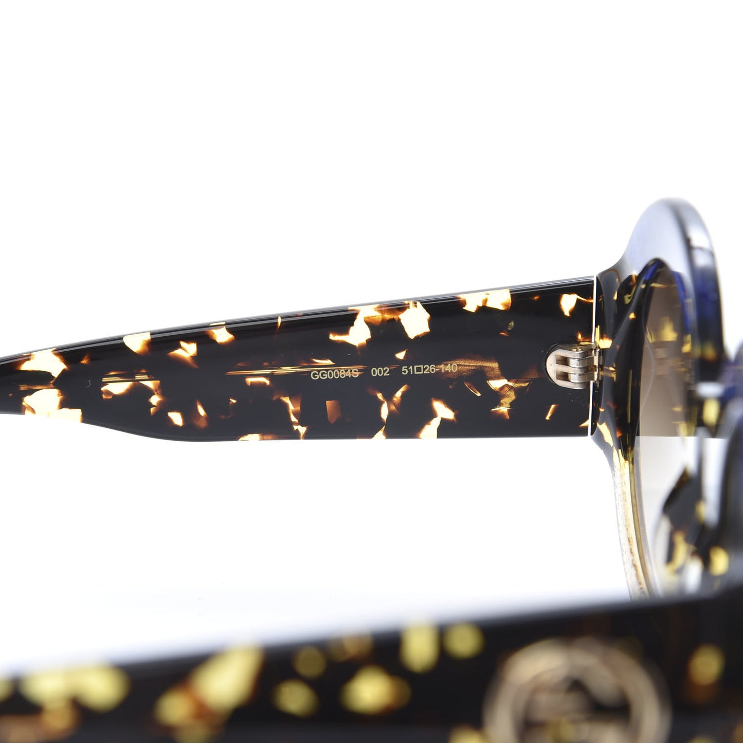 Acetate Round GG0084S Sunglasses Glitter Blue Multi