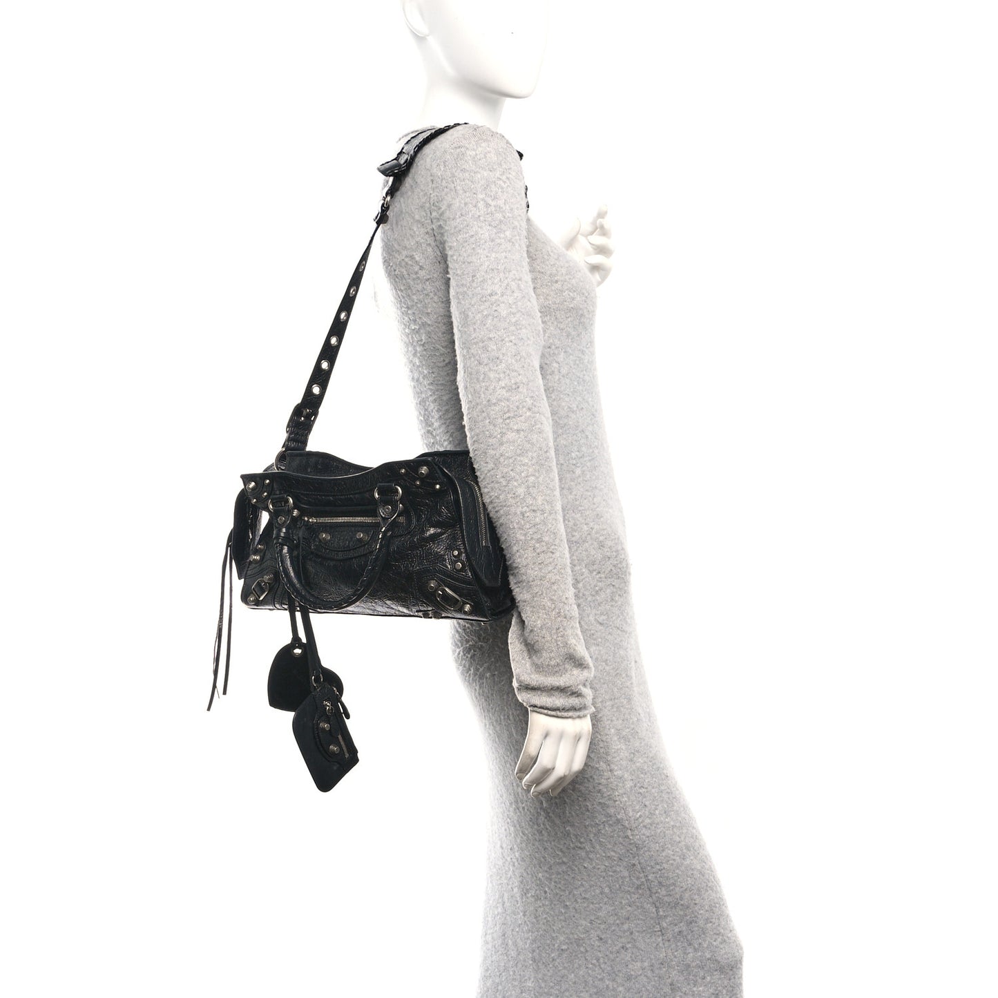 Agneau Arena Small Neo Cagole City Handbag Black