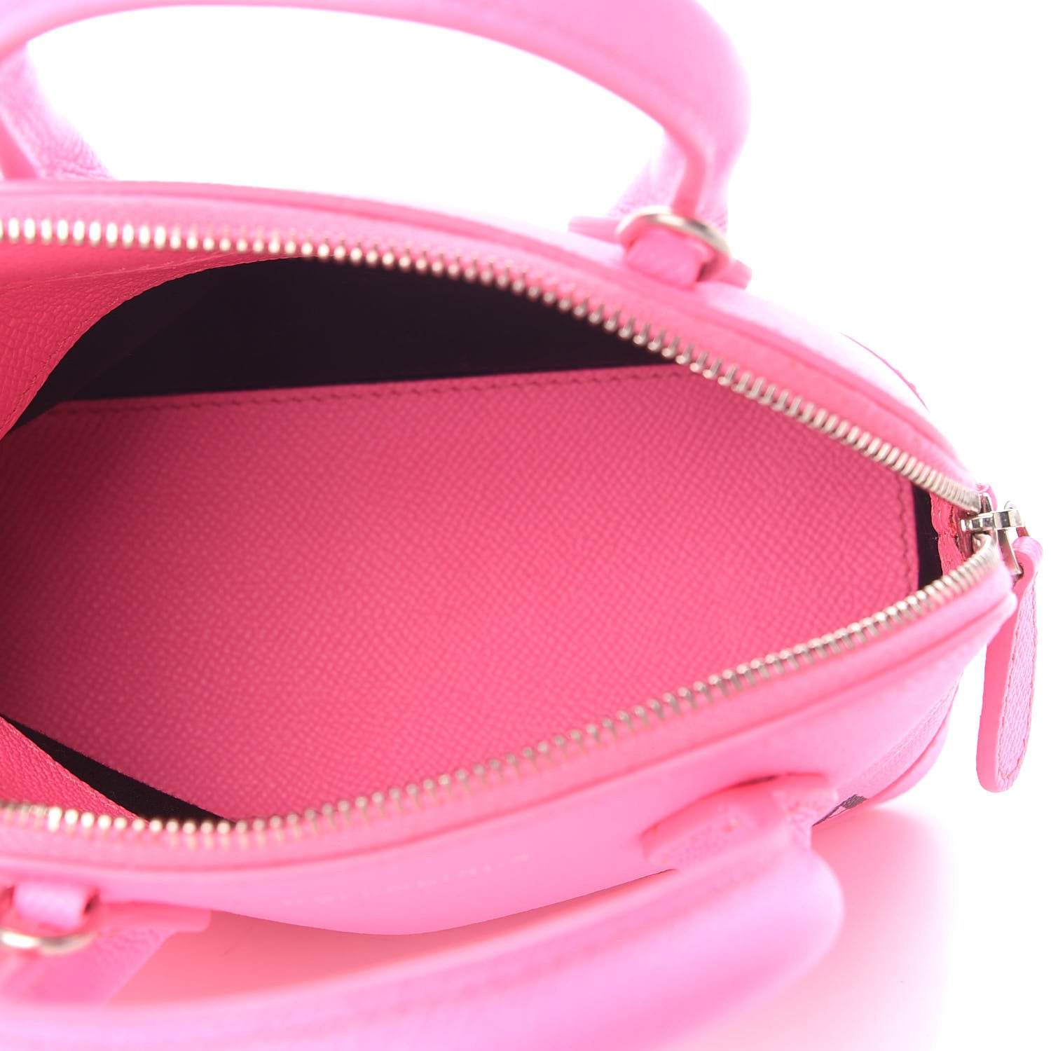Balenciaga Signature Grained Calfskin Logo XXS Ville Top Handle Bag Acid Pink Black 4 of 7