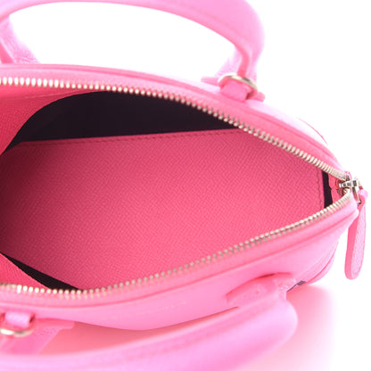 Balenciaga Signature Grained Calfskin Logo XXS Ville Top Handle Bag Acid Pink Black 4 of 7