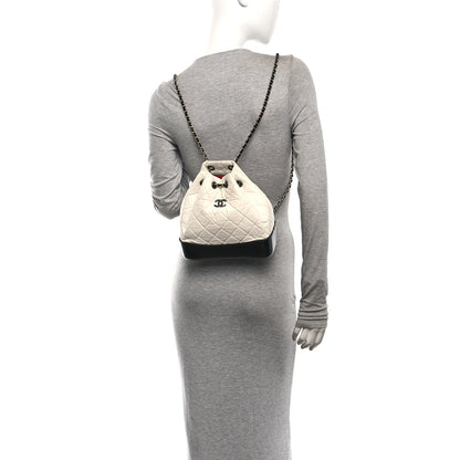 Chanel Aged Calfskin Quilted Small Gabrielle Backpack Black White 2 of 10