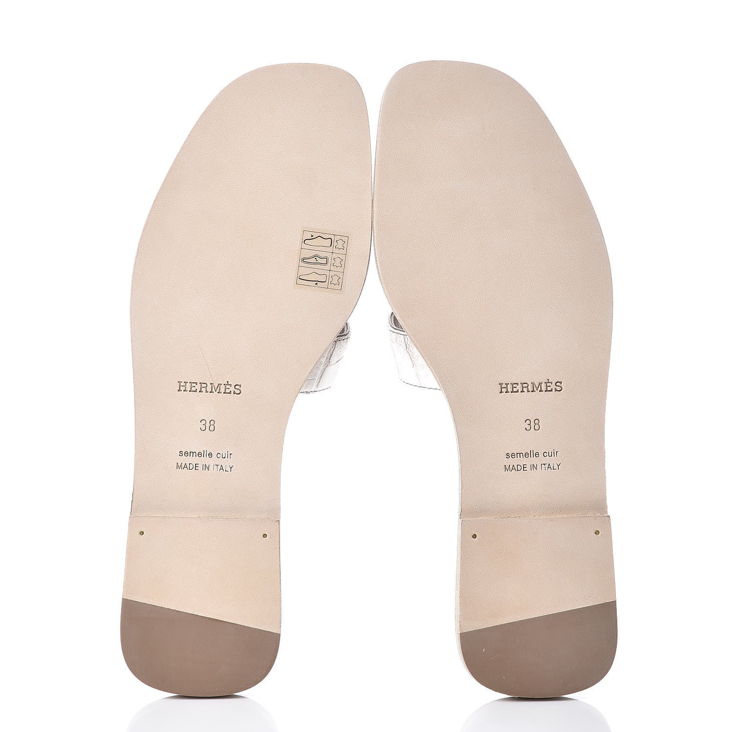 Hermes Matte Niloticus Crocodile Himalaya Oran Sandals 38 Blanc 5 of 8