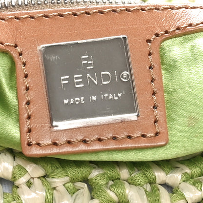 Fendi Woven Straw Baguette Green 6 of 9