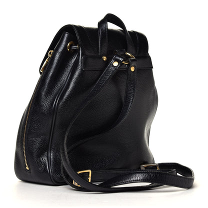MCM Grained Calfskin Studded Drawstring Backpack Black 2 of 5
