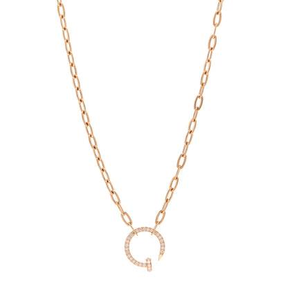 Cartier 18K Pink Gold Diamond Juste Un Clou Chain Necklace 1 of 5