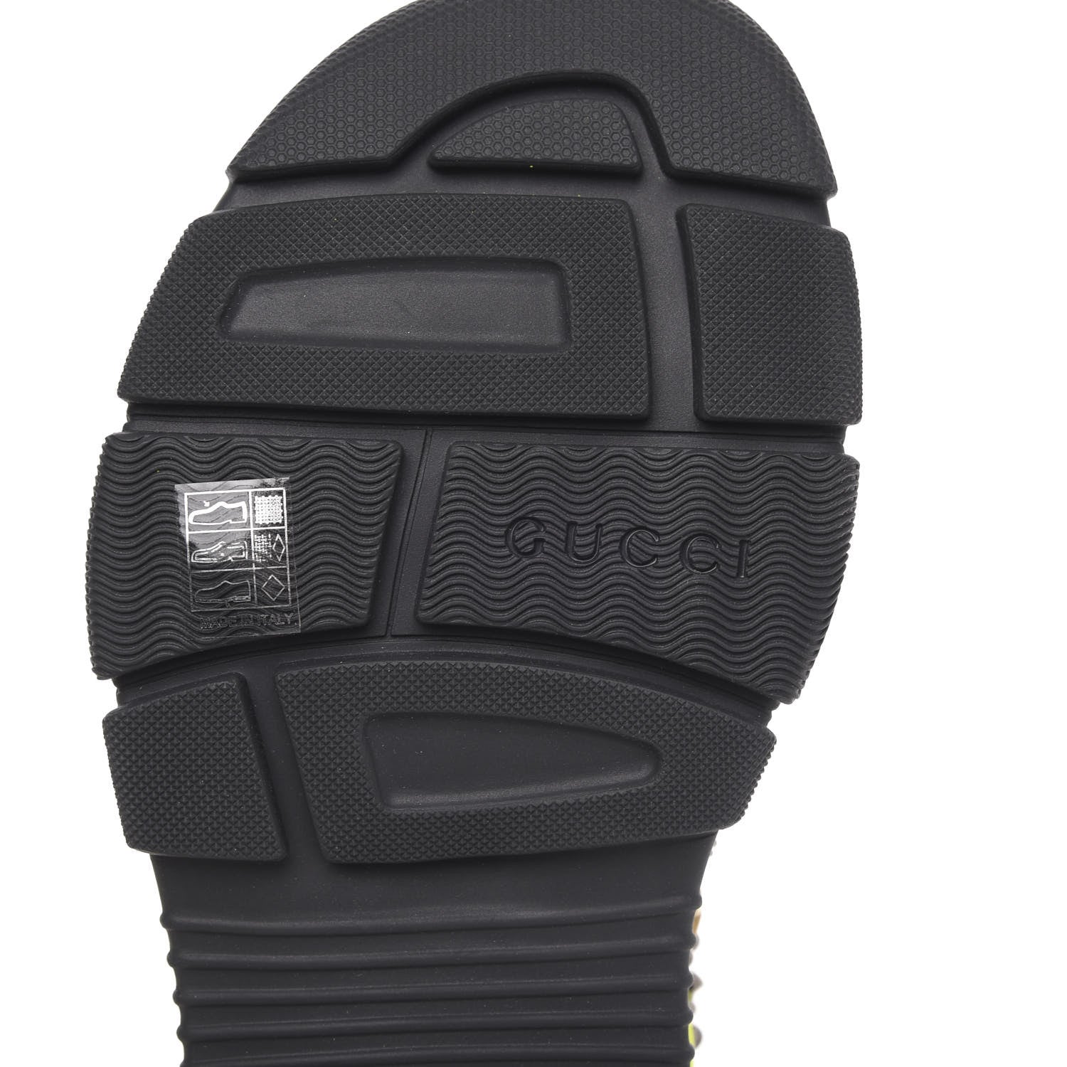 Gucci Technical Canvas Calfskin Studded Mens Aguru Sandals 11 Neon Yellow 7 of 8