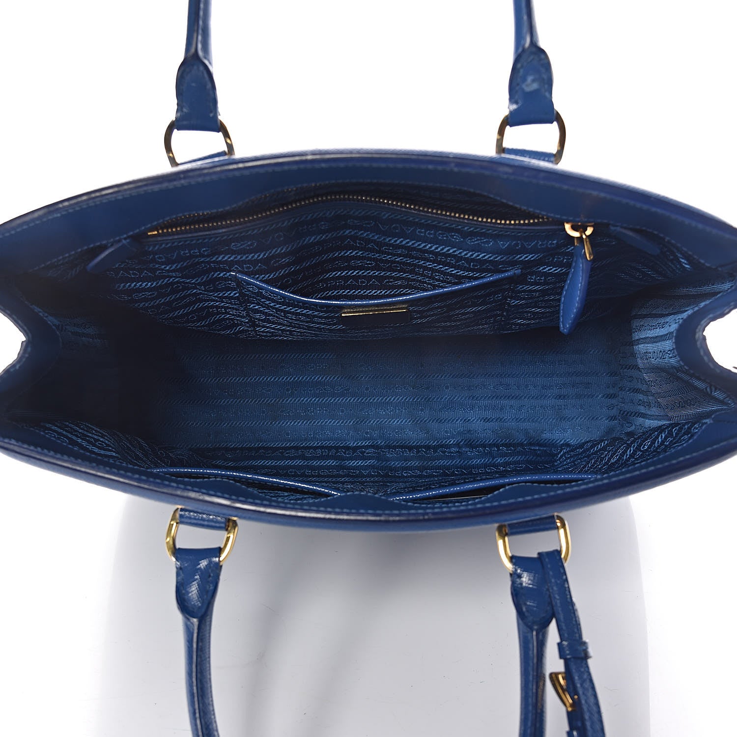 Prada Saffiano Vernice Shopping Tote Azzurro 5 of 26