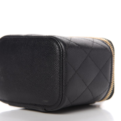 Chanel Caviar Quilted Mini Vanity Case With Chain Black 7 of 10