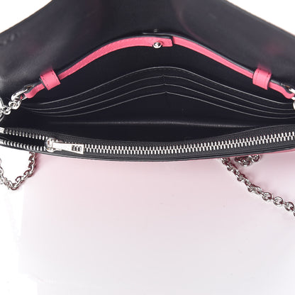 Loewe Pebbled Calfskin Chain Wallet Wild Rose Raspberry 6 of 9