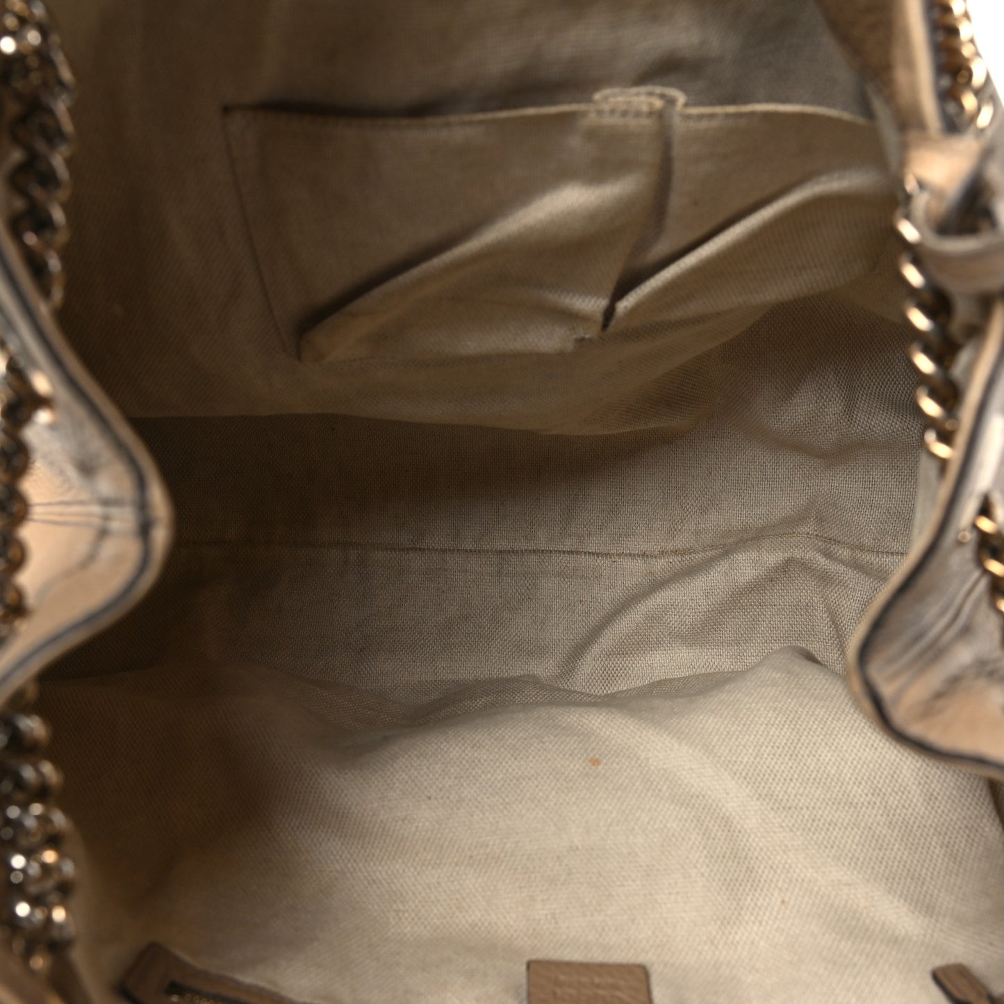 Pebbled Calfskin Large Soho Chain Shoulder Bag Nude