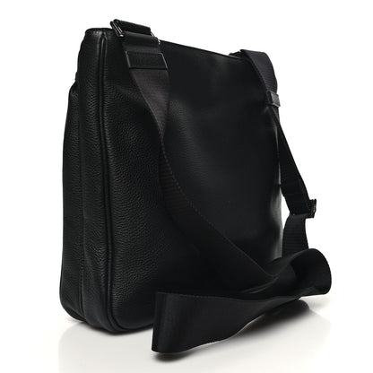 Prada Vitello Daino Flat Messenger Bag Black 3 of 10