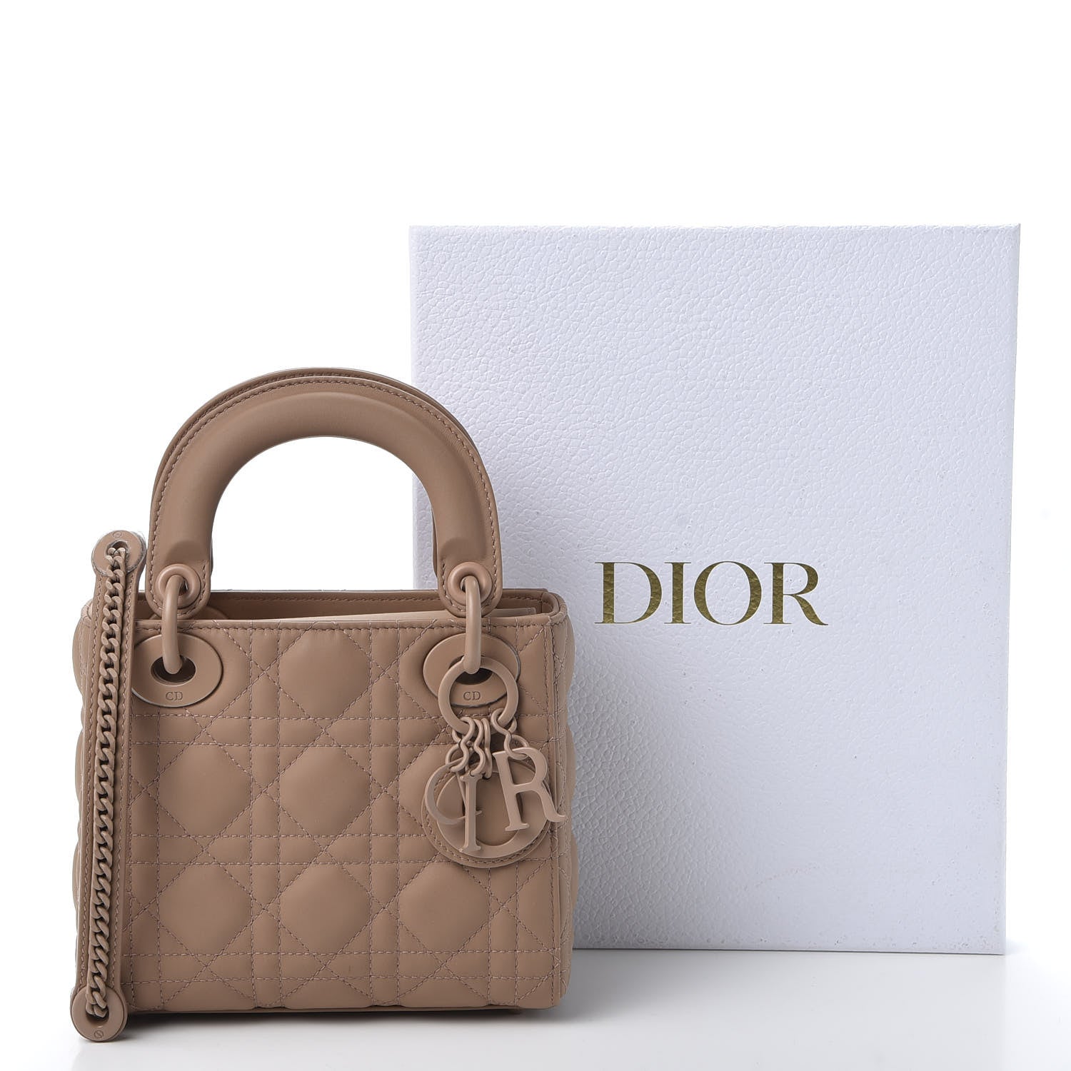 Christian Dior Ultra Matte Calfskin Cannage Mini Lady Dior Light Beige 10 of 10