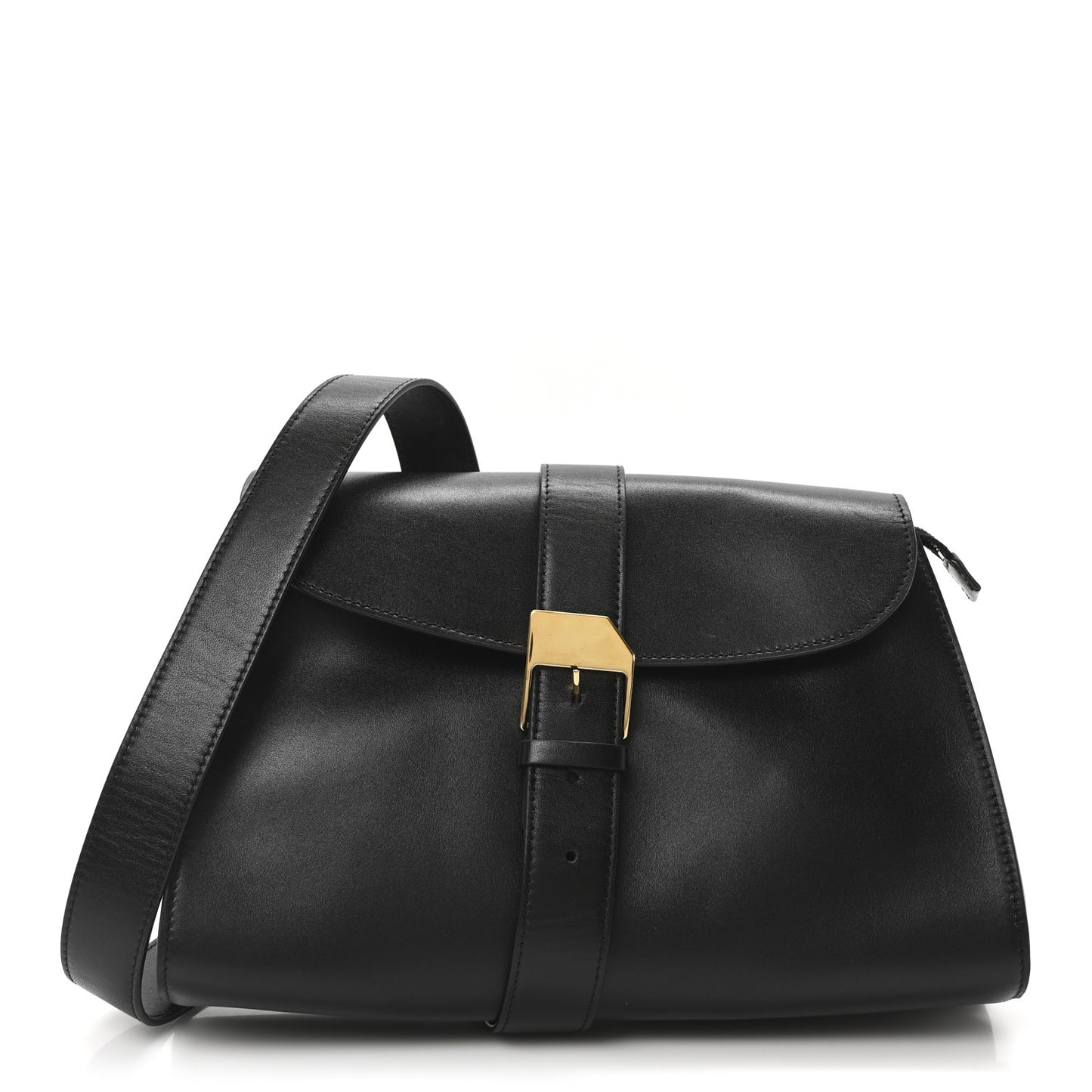 Smooth Calfskin Isla Clutch Black